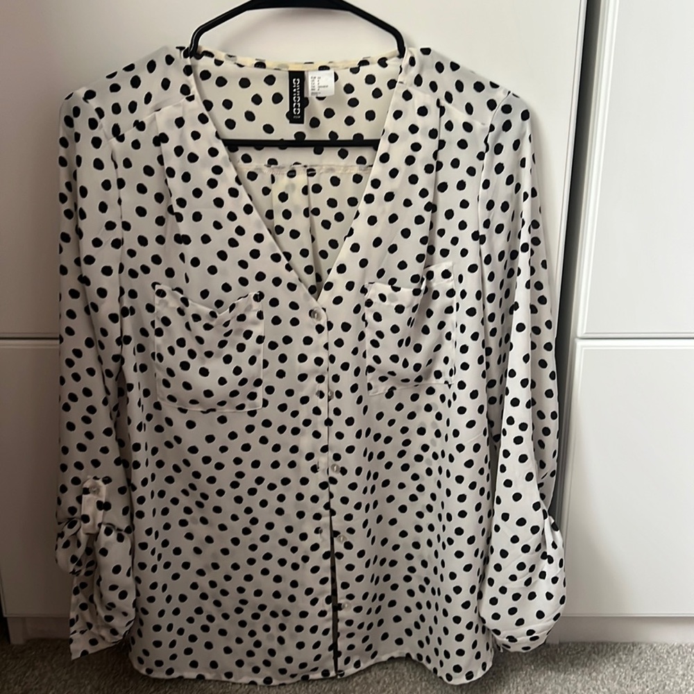 Polkadot long sleeve blouse